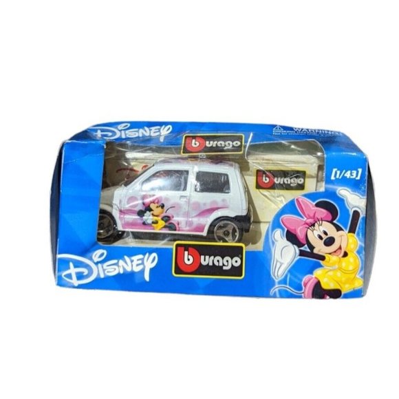 Burago Disney Collection Minnie Mouse Fiat 500 1/43 White Diecast Bburago New! - Picture 1 of 3